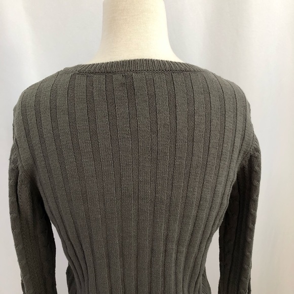 Wild Fable Cypress Green Crop Button Front Sweater - Picture 6 of 9